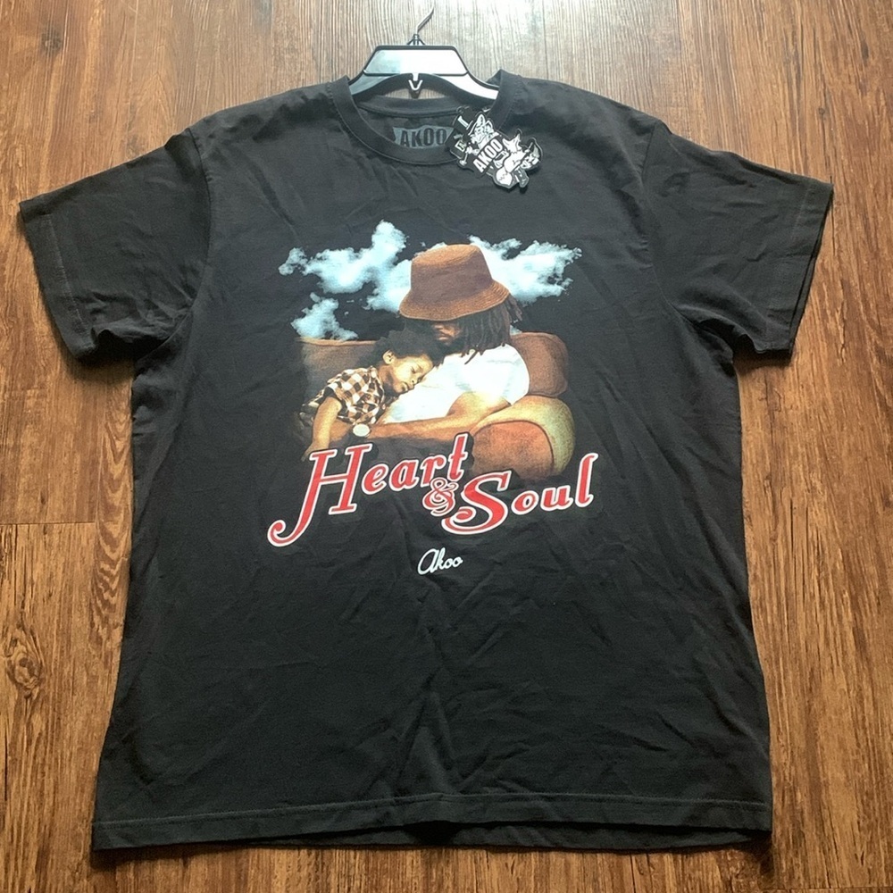 AKOO Father & Son T-Shirt Short Sleeve Black Size XL NWT